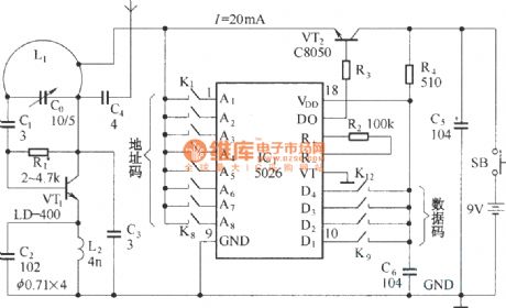 Ultra-small 400 meters wireless remote control circuit diagram