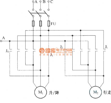 Electric single-girder crane remote control circuit diagram