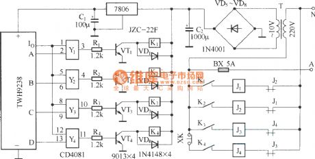 Electric single-girder crane remote control circuit diagram