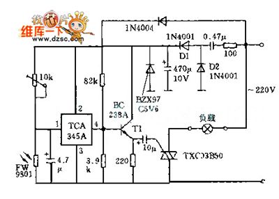 Two-way SCR light control switch circuit