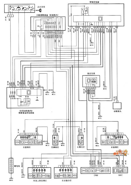 DONGFENG CITROEN Xsars width lamp circuit diagram