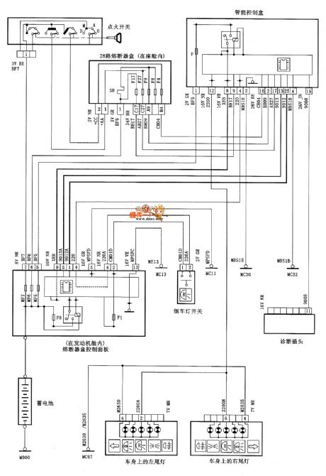 XSARA reversing light(manual transmission) circuit diagram