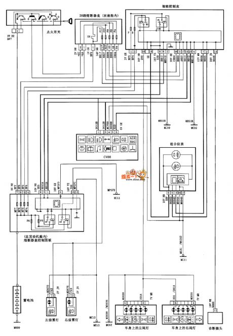 DONGFENG CITROEN Xsars fog lamp circuit diagram