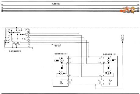 Zastava CA7200E3(L) type motor-driven rearview mirror circuit diagram