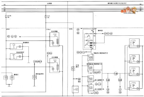 Zastava CA7200E3(L) type buzzer, indoor light and cigar lighter circuit diagram