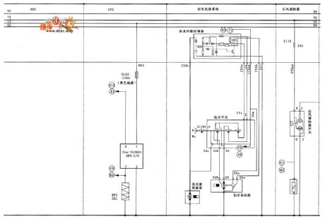 Zastava CA7200E3(L) type wiping washing system, rear air window defrosting system and ABS circuit diagram