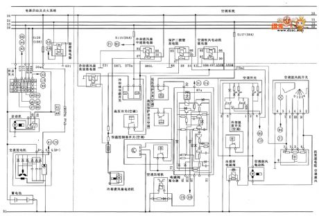 Zastava CA7200E3(L) type power supply, starting and ignition system circuit diagram