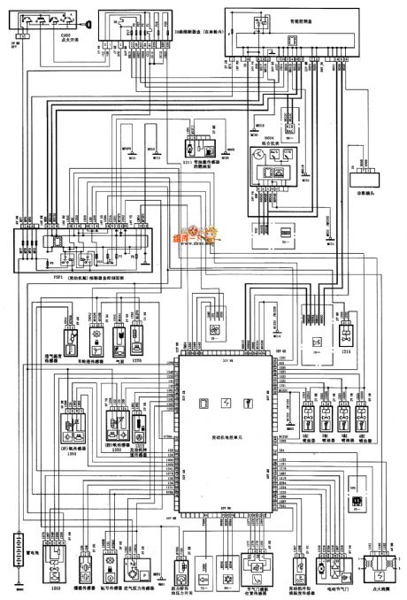 DONGFENG CITROEN Xsars fuel injector and ignition system(automatic transmission) circuit diagram