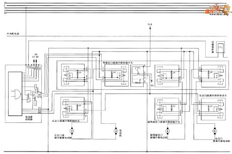Zastava CA7220E type motor-driven window circuit diagram
