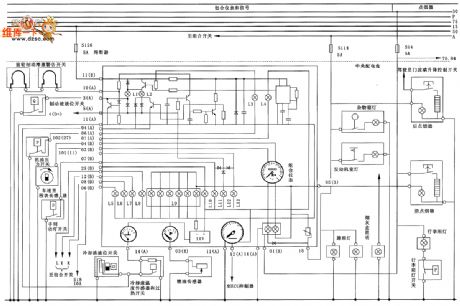 Zastava CA7220E type combination instrument and singal and cigar lighter circuit diagram