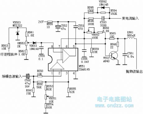 TDA8145 pincushion correction circuit diagram