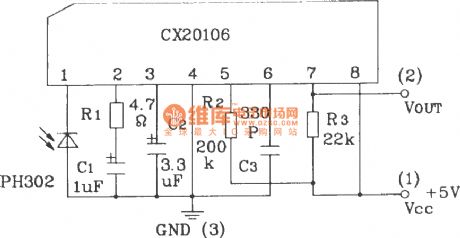 PFS-4091 High sensitive infrared receiving device the internal circuit diagram