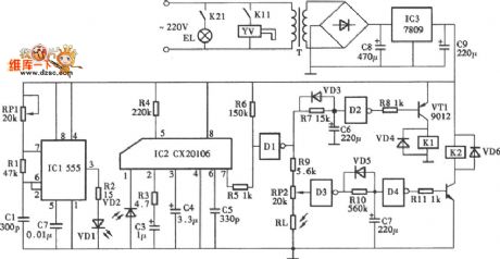 Infrared Control Faucet Circuit Using CX20106