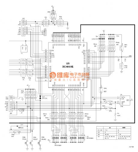 The XC4003 minimum system circuit
