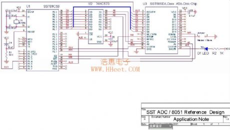 The hardware circuit of monolithic electronic hard disk controlled by SST89C58