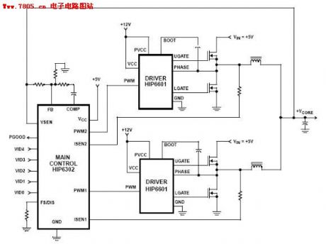 The motherboard two-phase three-phase power supply circuit diagram 02