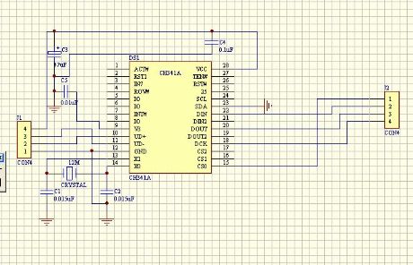 USB to parallel, serial circuit diagram(ch341)