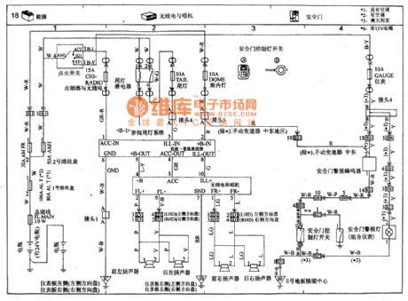 Toyota Kauste bus wireless and gramophone, safety door circuit wiring circuit diagram