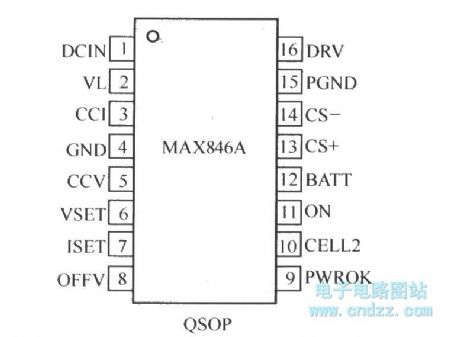 MAX846A pin array diagram