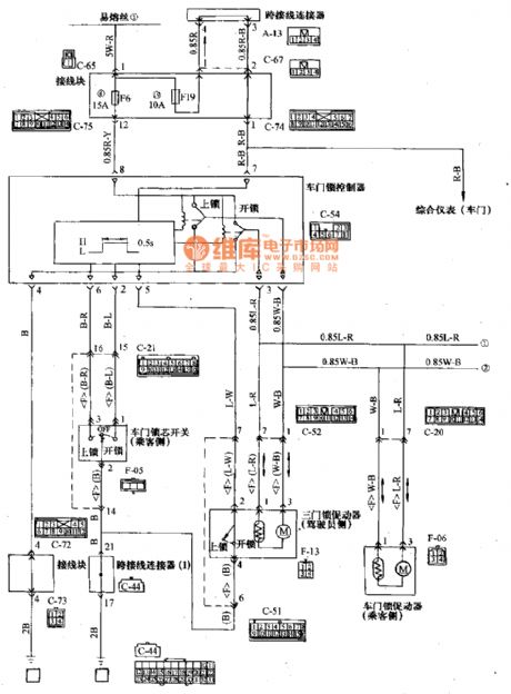 Mitsubishi Pajero light off-road vehicle central control door lock circuit diagram