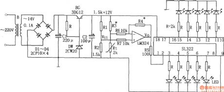 The refrigerator temperature telling circuit(LM324,SL322)
