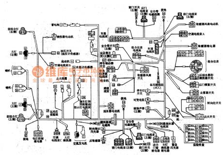Mitsubishi Pajero light off-road car circuit wiring harness circuit structure diagram