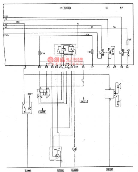 Nanjing IVECO light car cigar lighter, wiper, radio circuit diagram