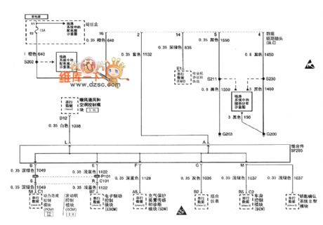 Buick Regal car data link communication system circuit diagram