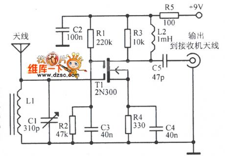Simple shortwave signal amplifier circuit diagram