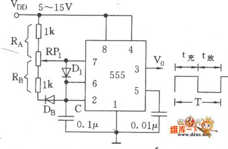 555 square wave generator circuit diagram