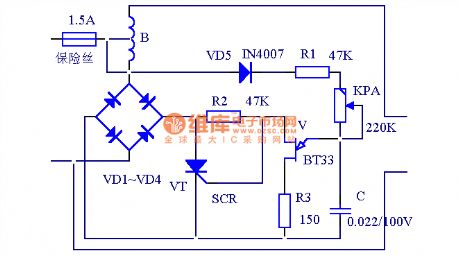 Automatical noncontact AC regulator circuit