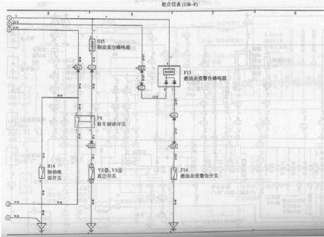 Toyota Coaster bus combination instrument circuit diagram 3