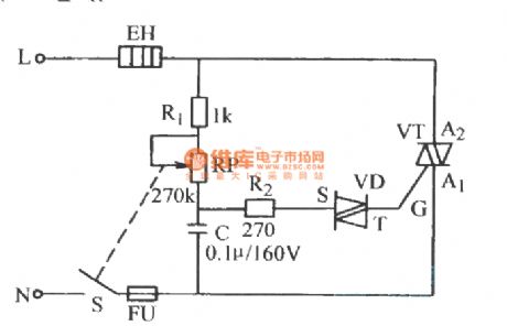 Double SCR stepless voltage regulation circuit