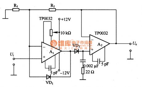 Peak value hold circuit diagram composed of TP0032