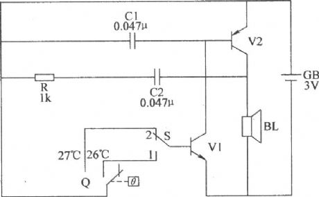 Rice seeding bed high temperature alarm circuit