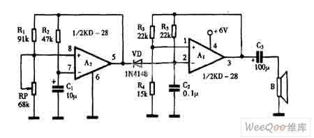 Using KD-28 to make beep sound generator circuit diagram