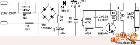 6W Mobile Small Size Emergency Lamp Circuit