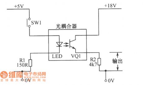 The basic optocoupler circuit diagram