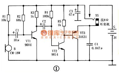 audiphone circuit made ​​of discrete components