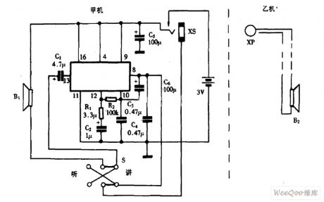 Using TA7641 as wired interphone circuit diagram