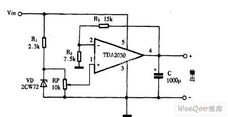 Using TDA2030 as DC power supply circuit diagram