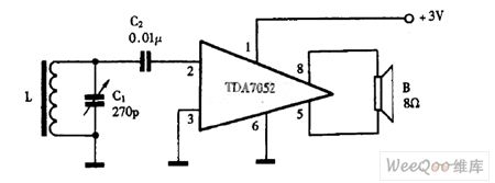 Using TDA7052 as single-chip radio circuit diagram