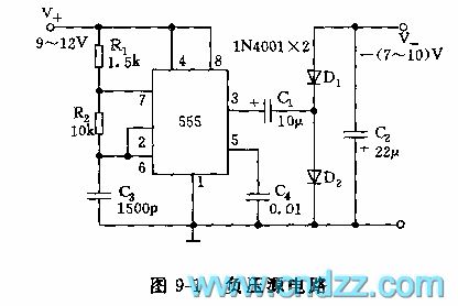 555 Negative voltage source circuit