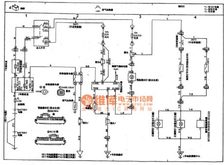 TOYOTA COASTER coach air intake heater, reversing light circuit wiring circuit diagram