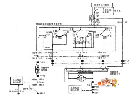 Shanghai GM BUICK commercial vehicle(GL8) wiper/washing system circuit diagram