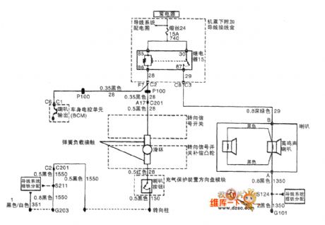 Shanghai GM BUICK commercial vehicle(GL8) horn circuit diagram
