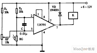 Using LM386 as photorelay circuit diagram