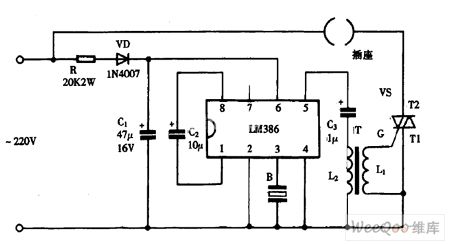 Using LM386 as music colored controller circuit diagram