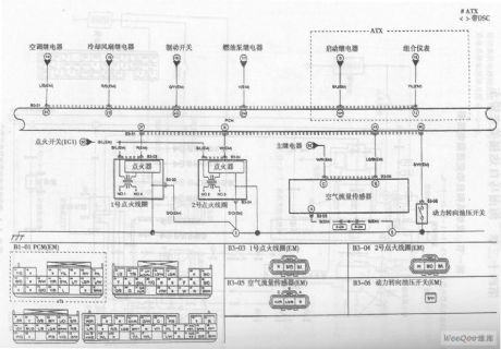 Hainan Mazda Familia car engine and automatic transmission circuit diagram 2