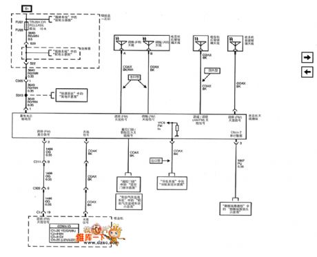 Shanghai GM Cadillac CTS car radio/audio system circuit diagram(1)